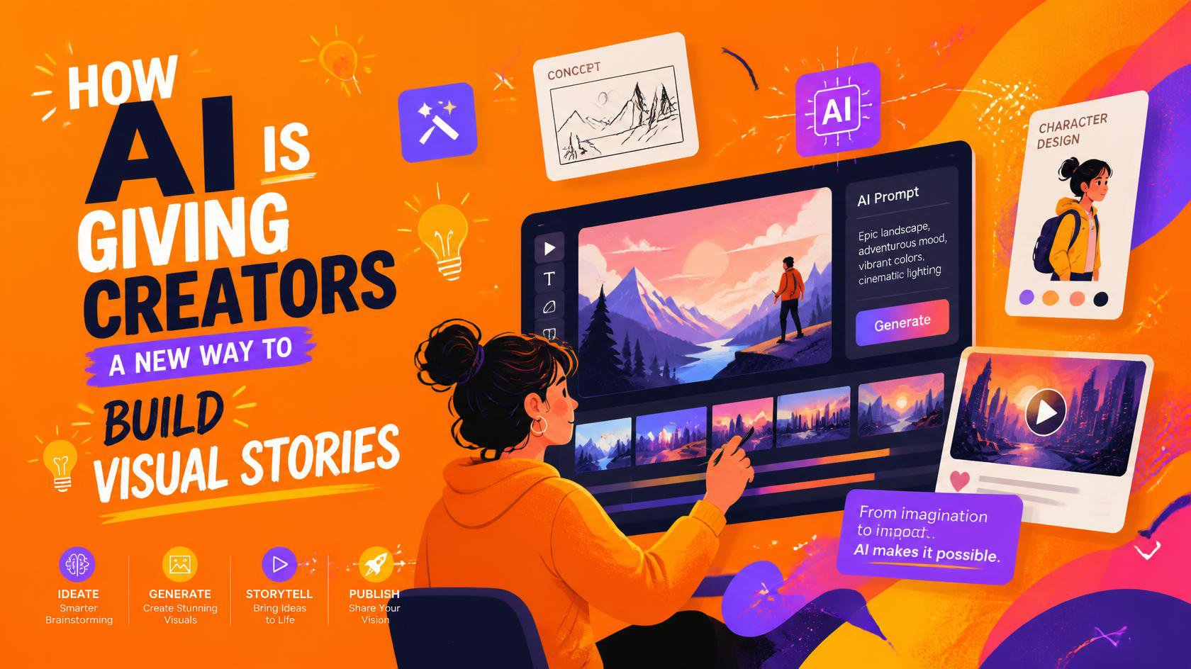 How AI Is Giving Creators a New Way to Build Visual Stories_orange baackground and theme.jpg