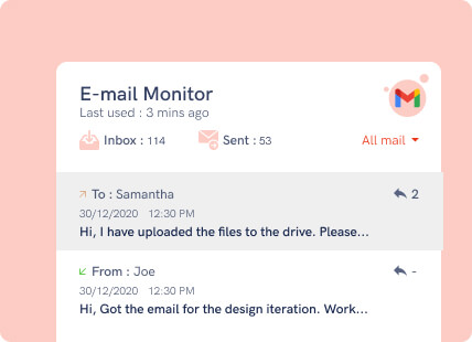Monitor emails